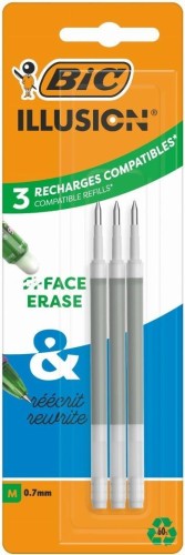 Wkład żelowy Illusion 0,7mm zielony 3szt BIC, BIC
