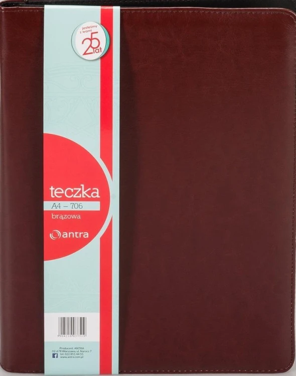 Teczka A4 706 brązowa, Antra