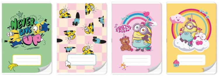 Zeszyt A5/32K Kolorowe trzy linie Minionki (10szt)