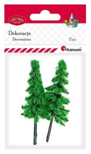 Drzewka plastikowe choinki 2szt, Titanum