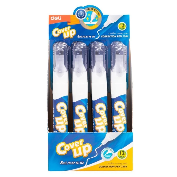 Korektor w piórze 8ml Cover UP (12szt) DELI, DELI