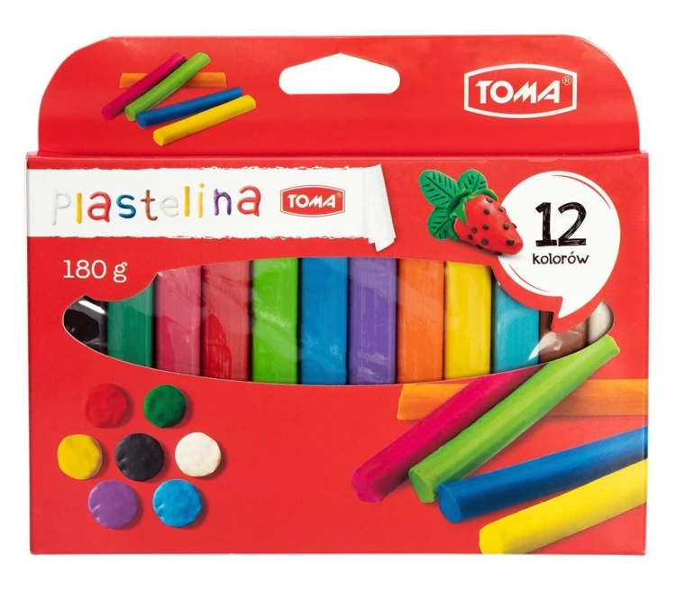 Plastelina 12 kolorów TOMA, TOMA