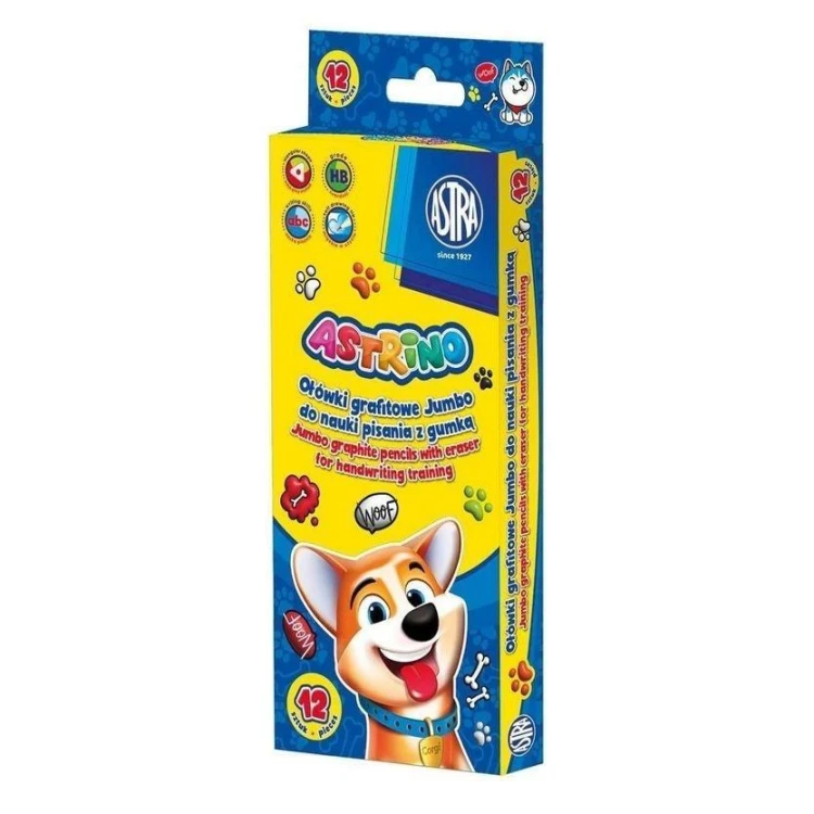 Ołówki Jumbo HB z gumką do nauki pisania (12szt)