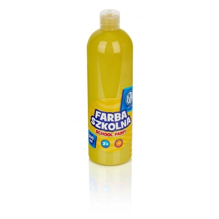 Farba szkolna żółta 500ml ASTRA, ASTRA papiernicze
