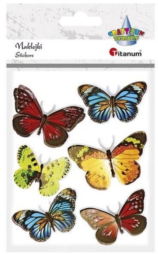 Naklejki foliowe 3D motyle 6szt, Titanum