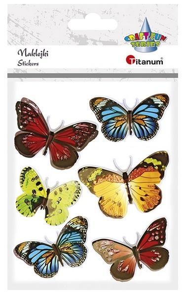 Naklejki foliowe 3D motyle 6szt, Titanum