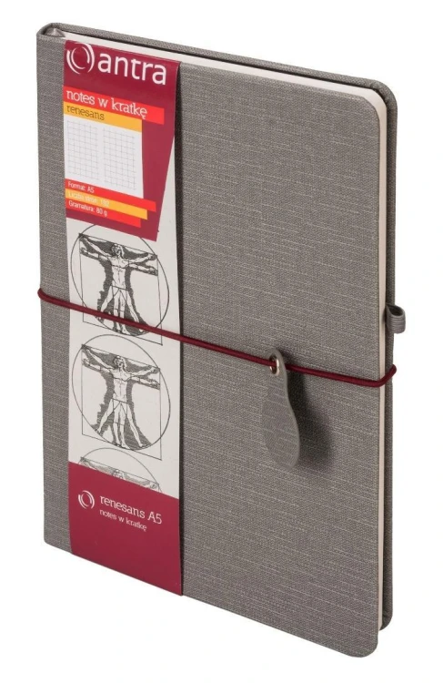 Notes A5 kratka Renesans szary, Antra