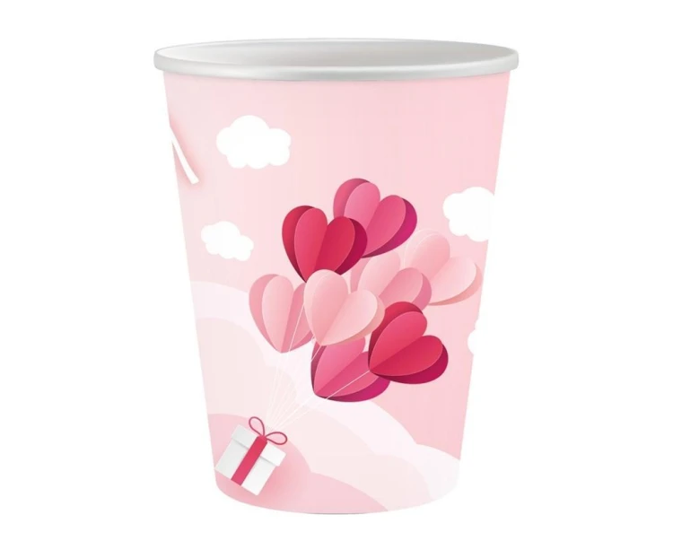 Kubeczki papierowe Love 250ml 6szt