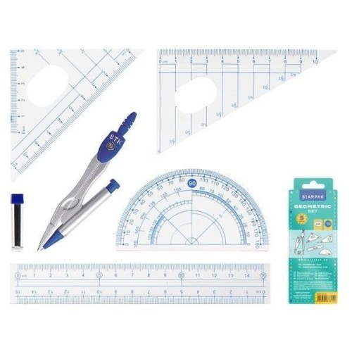 Cyrkiel + zestaw geometryczny, STARPAK