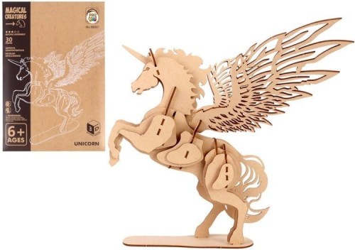 Puzzle drewniane 3D mityczne jednorożec, Pro Kids