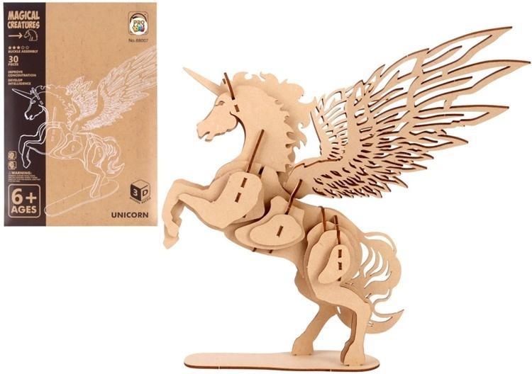 Puzzle drewniane 3D mityczne jednorożec, Pro Kids