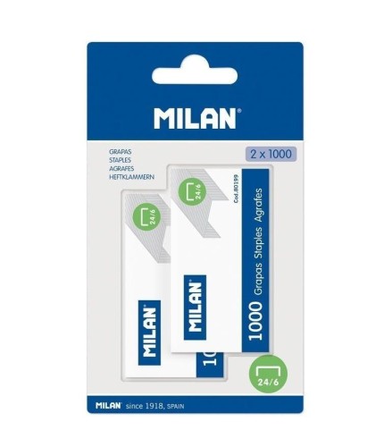 Zszywki metalowe 24/6 1000szt. 2 op. MILAN, MILAN