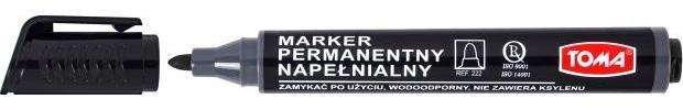 Marker okrągły czarny (12szt) TOMA, TOMA