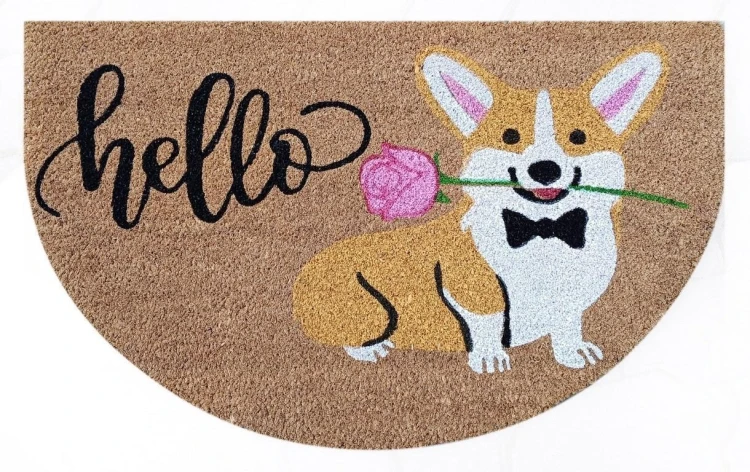 Wycieraczka kokosowa z nadrukiem 45x75cm Corgi