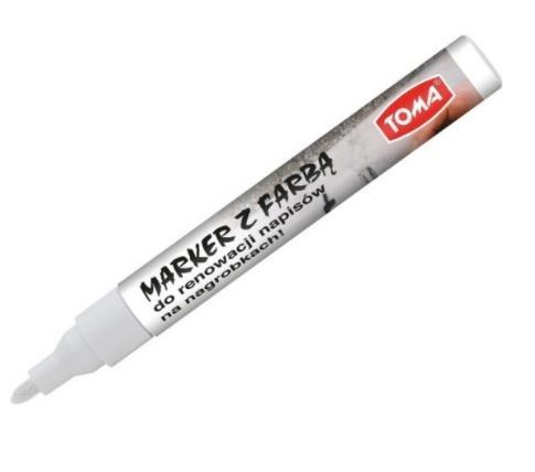 Marker do renowacji nagrobków biały 1szt TOMA