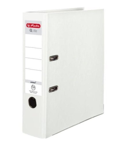 Segregator A4 8cm PP biały Q file, HERLITZ