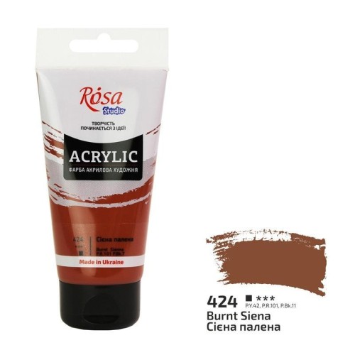 Farba akrylowa burnt sienna 424 75ml, Rosa