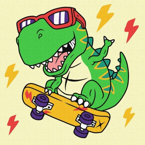 Malowanie po numerach - Fajny dinozaur Kids