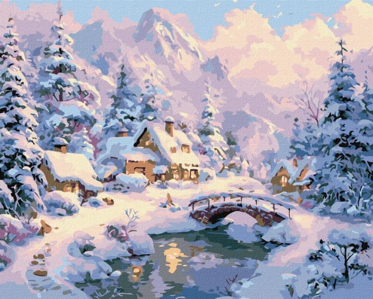 Malowanie po numerach - Zimowy spokój 40x50cm