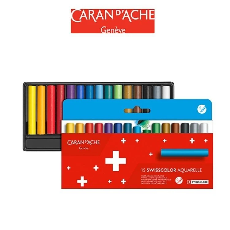 Kredki akwarelowe woskowe 15 kolorów, Carandache