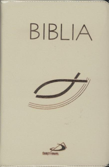 Biblia z rybką z suwakiem ecru, praca zbiorowa