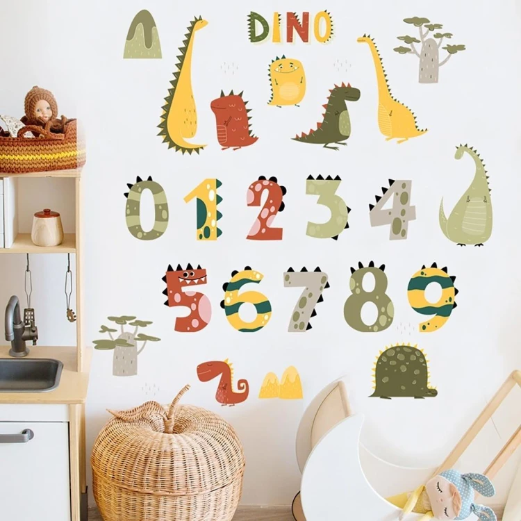 Naklejki na ścianę do pokoju dziecka dino