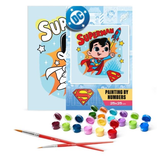Malowanie po numerach - Superman 25x25cm, Ideyka