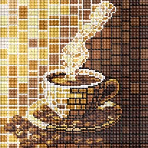Diamentowa mozaika - Witraż. Kawa 30x30cm, Ideyka