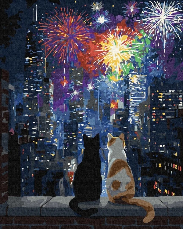 Malowanie po numerach - Nocna randka 40x50cm