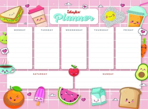 Planner magnetyczny z mozaiką diamentową 32x40cm
