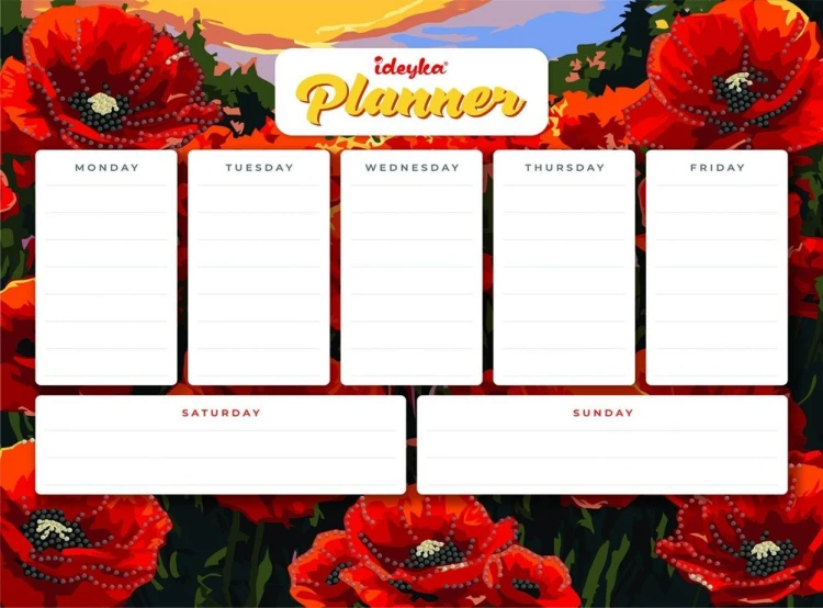 Planner magnetyczny z mozaiką diamentową Maki