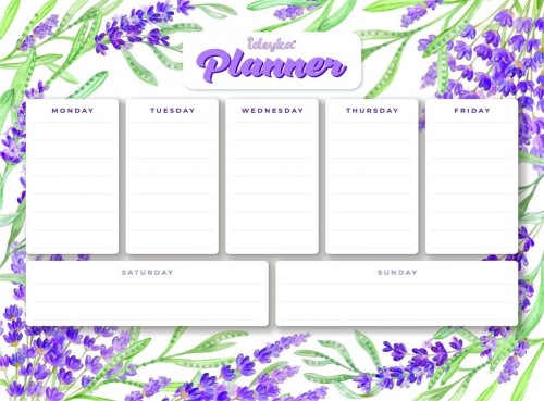 Planner magnetyczny z mozaiką diamentową Lawenda