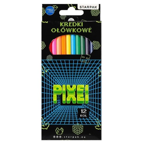 Kredki ołówkowe Pixel 12kol, STARPAK
