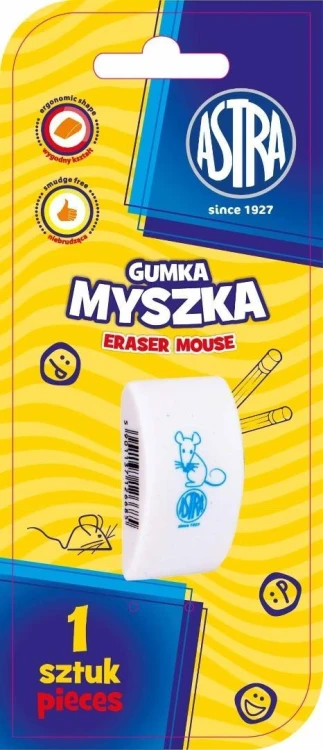 Gumka myszka 1szt ASTRA, ASTRA papiernicze