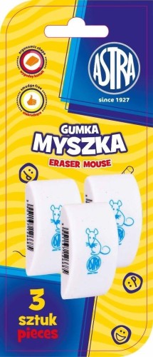 Gumka myszka 3szt ASTRA, ASTRA papiernicze