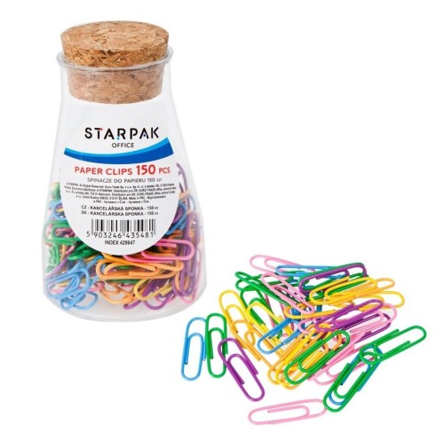Spinacze kolorowe 150el, STARPAK