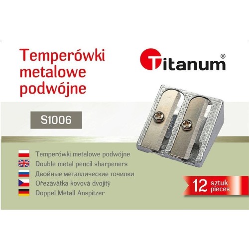 Temperówka metalowa podwójna (12szt), Titanum