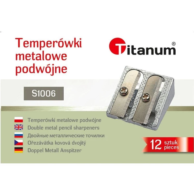 Temperówka metalowa podwójna (12szt), Titanum