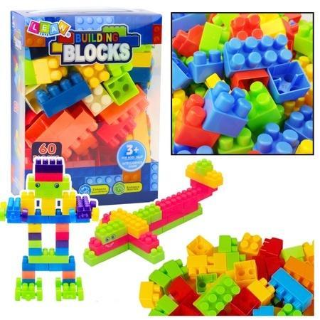 Klocki budowlane w pudełku 60el, Leantoys