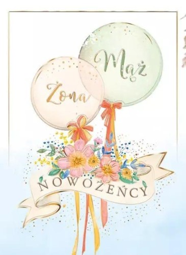 Karnet A5 Ślub Balony