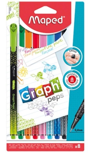 Cienkopis Graph Peps Deco 8 kolorów MAPED, Maped