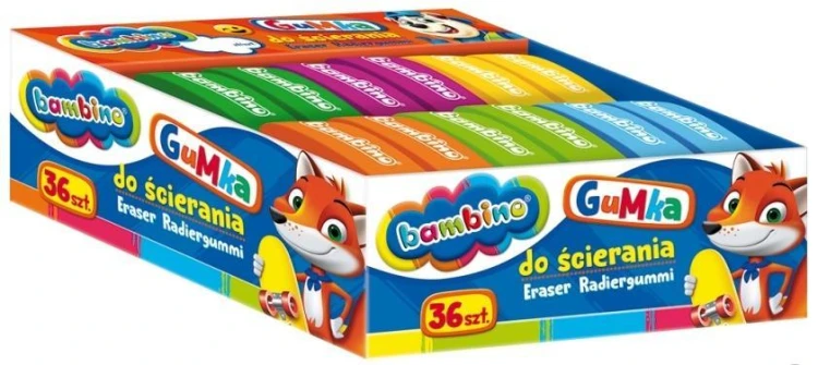 Gumka do ścierania (36szt) BAMBINO, ST-MAJEWSKI