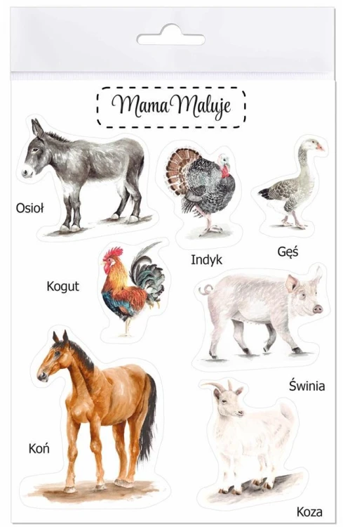 Naklejki duże Zwierzęta wiejskie 2, Mama Maluje