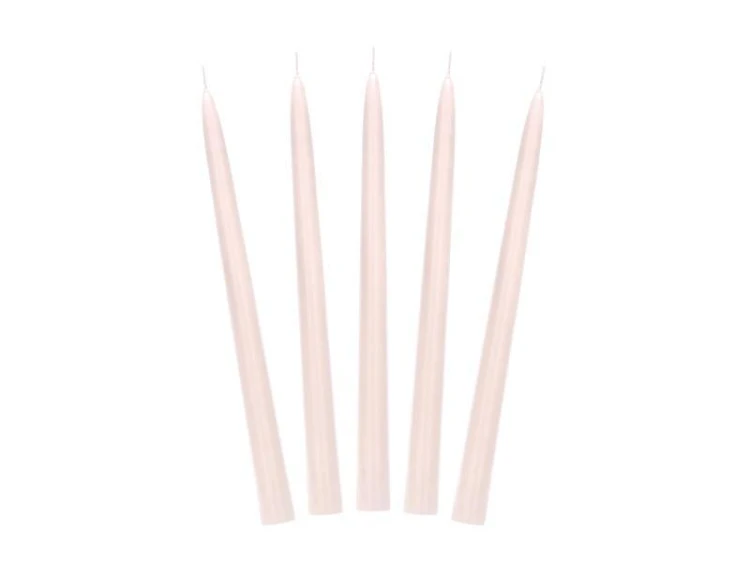 Świeca stożkowa matowa nude 24cm 10szt