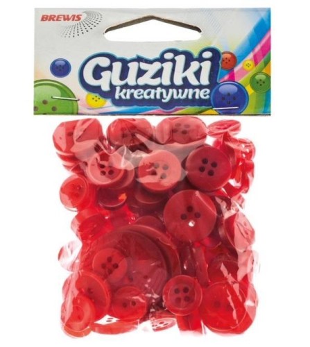 Guziki kreatywne czerwone 40g, Brewis
