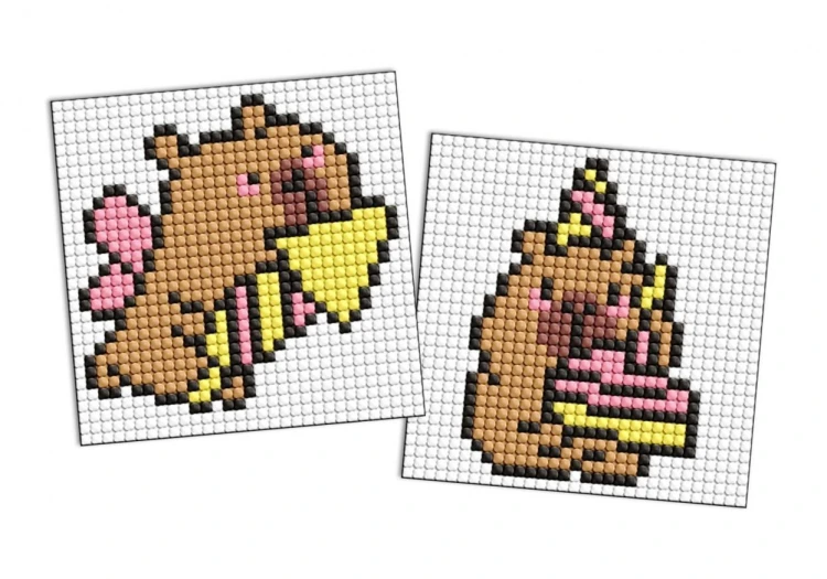 Diamentowa mozaika na magnes - Kapibara 1 9x9cm