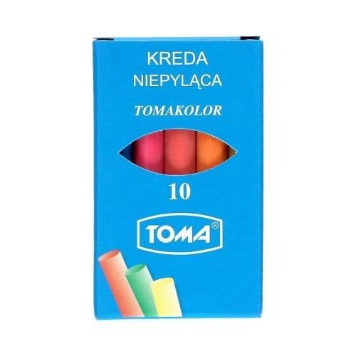 Kreda szkolna niepyląca kolorowa 10szt TOMA, TOMA