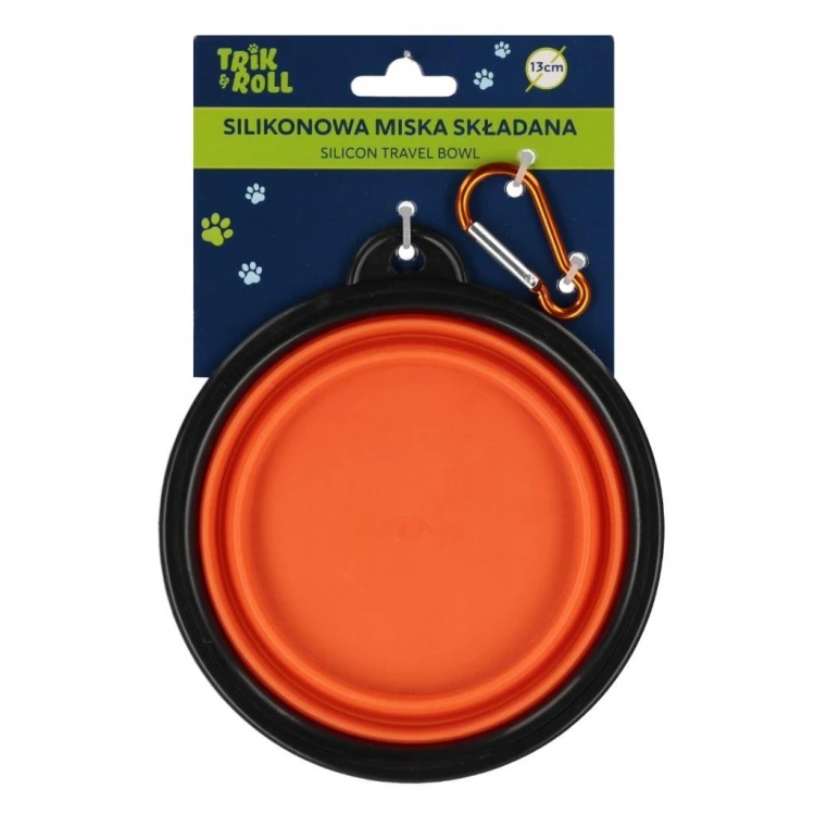 Miska silikonowa składana pomarańczowa 13cm
