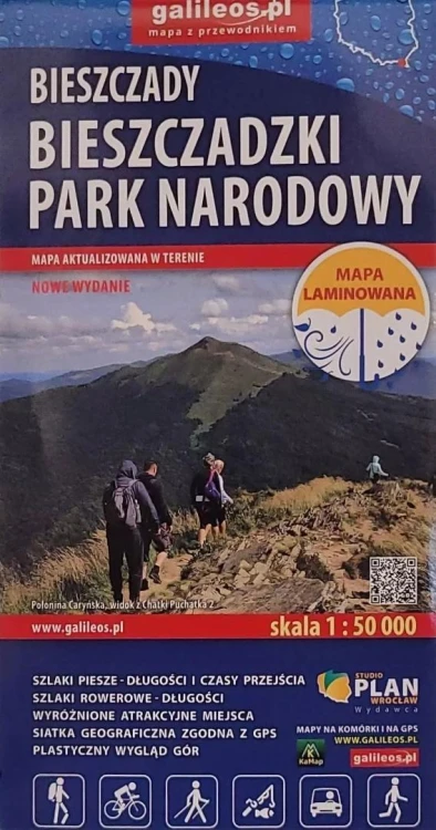 Mapa tur. - Bieszczadzki Park Narodowy laminowana