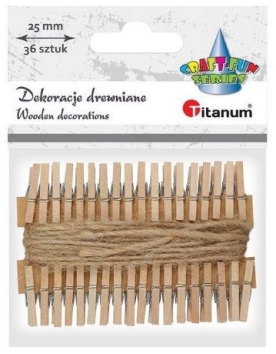 Klamerki drewniane 36szt, Titanum
